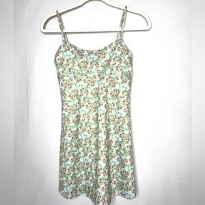 Altar’d State Mini Sundress XS Babydoll Spaghetti Strap Ditsy Floral Strawberry